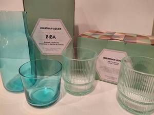 lot 71 image: Jonathan Adler Glasses & Carafe Set New in Box
