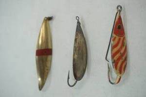 lot 54 image: 2 Johnsons Silver Minnow, and one unbranded