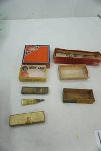lot 67 image: VintageAntique Fishing Tackle packaging boxes (empty)