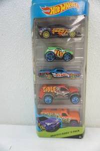 lot 100 image: Hot Wheels Graffiti Rides 5-pack Unopened.