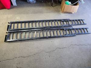 lot 20 image: Pair of Heavy-Duty Steel Loading Ramps, 78 Inches Long x 8 wide