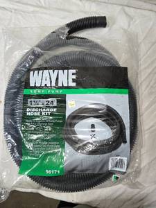 lot 76 image: Wayne Sump Pump 1 14 x 24 Discharge Hose Kit - Hose clamp is missing