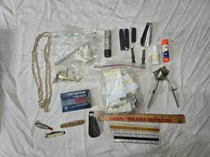 lot 84 image: Keltgen Pocket Knife, Misc. Jewelry , Lasso Ruler and More