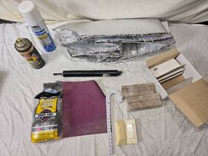 lot 86 image: Popcorn Spray Can, Partial JB-80, Gas Strut, Sanding Sheets,