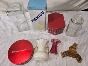 lot 90 image: Decorative Tins, Jars, and Vases
