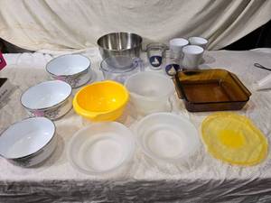 lot 93 image: Mixing Bowls, Measuring Cups, and More