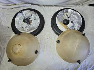 lot 129 image: Ceiling Light Fixtures with Metal Bases