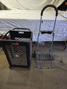 lot 151 image: Olympia Tools Pack-N-Roll Folding Mesh Cart and Portable Collapsible Chair