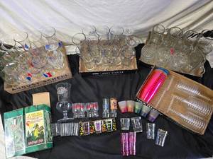 lot 168 image: Glassware Including Beverage Glasses and Shot Glasses