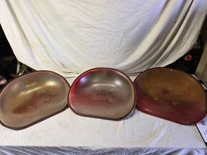 lot 172 image: 3 Vintage Metal Tractor Seat Pans