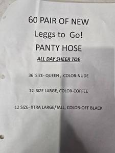 lot 226 image: Large Lot of Leggs To Go Pantyhose in Assorted Sizes and Colors