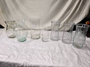 lot 241 image: Clear Glass Vases in Various Designs