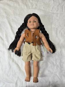 lot 253 image: Vintage Pleasant Company Doll with Braided Hair and Fringe Vest