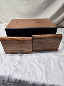 lot 257 image: Vintage Wooden Cassette Tape Holder with 2 Drawers