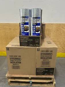EVERBILT Lot of 7 Cases of- 24 in. x 25 ft. Double Reflective Insulation Staple Tab (6 rolls per case)- Retail Value of $1,132.74