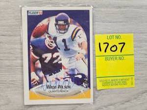 lot 1707 image: WADE WILSON MN VIKINGS NFL AUTOGRAPH CARD
