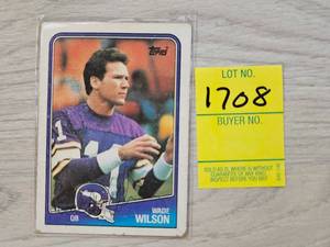 lot 1708 image: WADE WILSON MN VIKINGS 2 SIDED AUTOGRAPH CARD