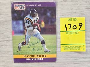 lot 1709 image: HERSHEL WALKER MN VIKINGS AUTOGRAPH CARD