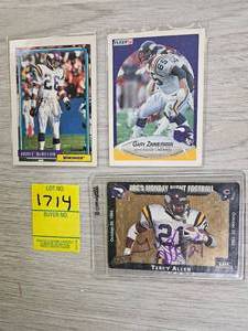 lot 1714 image: 3 MN VIKINGS AUTOGRAPH CARDS