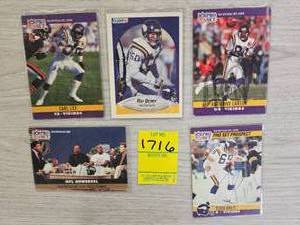 lot 1716 image: MN VIKINGS AUTOGRAPH CARDS X 5