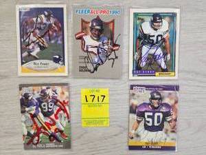 lot 1717 image: MN VIKINGS AUTOGRAPH CARDS X 5