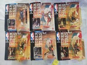 lot 1731 image: 6 NBA COURT COLLECTION ACTION FIGURES