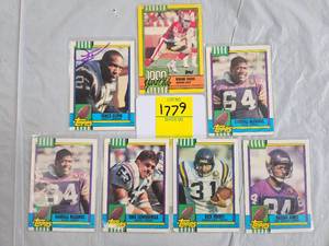 lot 1779 image: SEVEN 1990 TOPPS SIGNED FOOTBALL CARDS