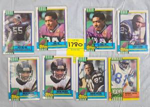 lot 1780 image: EIGHT TOPPS 1990 SIGNED FOOTBALL CARDS