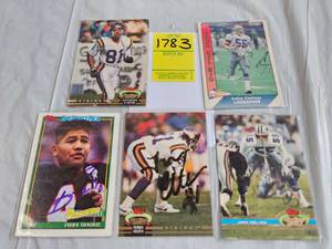 lot 1783 image: FIVE SIGNED FOOTBALL CARDS
