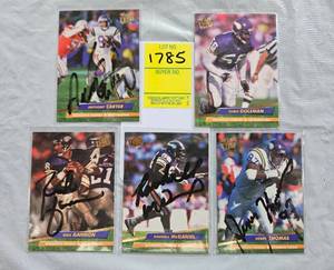 lot 1785 image: FIVE 92 FLEER ULTRA SIGNED FOOTBALL CARDS