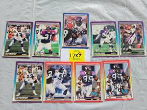 lot 1789 image: NINE SIGNED MN VIKINGS FOOTBALL CARDS