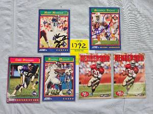 lot 1792 image: SIX SIGNED FOOTBALL CARDS