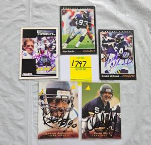 lot 1797 image: FIVE SIGNED FOOTBALL CARDS - 1 ROOKIE