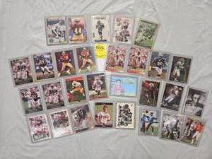 lot 1802 image: BIG LOT SEMI-RIGID CASED FOOTBALL CARDS