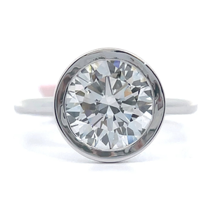 lot 16 image: 3 Carat Diamond Bezel Solitaire Ring in 14k White Gold Retail $4,995 VIDEO