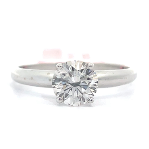 lot 30 image: 1 Carat Diamond Round Brilliant Cut Solitaire Ring in 14k White Gold w EGL Card VIDEO