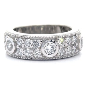 lot 35 image: NEW 1.62 Carat Diamond Bezel Pav Ring VIDEO