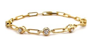 lot 41 image: NEW 0.75 Carat Diamond Paperclip Chain Link Bracelet VIDEO