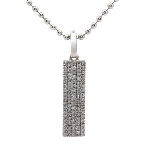 lot 44 image: NEW 0.50 Carat Pav Diamond Elongated Dog Tag Pendant Necklace VIDEO