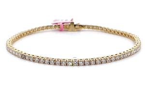 lot 7 image: NEW 3.25 Carat Diamond Tennis Bracelet in 14k Yellow Gold w EGL Card Retail $4,495 VIDEO