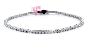 lot 17 image: NEW 3 Carat Diamond Tennis Bracelet in 14k White Gold w EGL Card Retail $4,495 VIDEO
