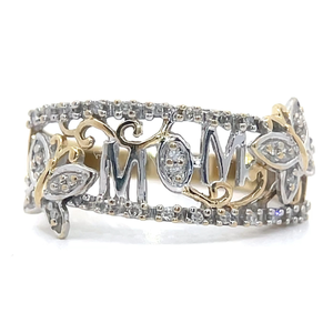 lot 47B image: Diamond Lattice Garden Trellis MOM Ring in Gold VIDEO