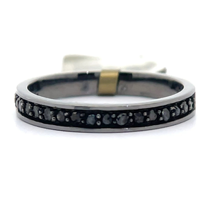 lot 50B image: Slim 0.24 Carat Fancy Black Diamond Eternity Ring in Black Gold VIDEO