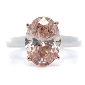 lot 5 image: NEW Rare, 4.00 Carat Fancy Pink Diamond Oval Solitaire Ring in 14k Two-Tone Gold $8,100 Retail VIDEO