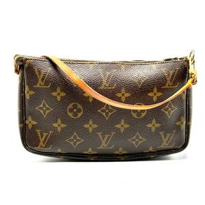 lot 28C image: Louis Vuitton Monogram Canvas Pochette Accessoires Shoulder Bag Pre-Owned Retail $850