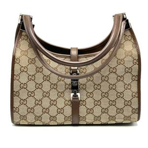 lot 39C image: Gucci GG Canvas and Brown Leather Horsebit Hobo Bag Pre-Owned Retail $950