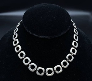 lot 19A image: Cindy Cash Owned  Tiffany & Co. Elsa Peretti Square Cushion Sterling Silver Toggle Necklace