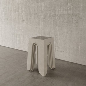 Casa Ispirata Aqueduct Spot Table in Panna Cotta (Off White Limestone)