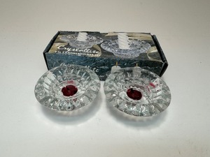lot 29 image: Vintage Crystallite 2 Pc Votive 3 in 1 Candleholder Set