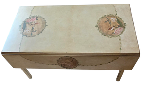 Vintage Hand Painted Low-Profile Drop Leaf Table